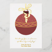 Kerstboom Ornament Folie Accents Vakantie Kaart (Voorkant)