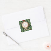 Kerstboom Ornament Fotolijstje Vierkante Sticker (Envelop)