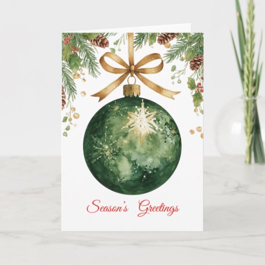 Kerstboom Ornament Gevouwen Vakantie Kaart (Voorkant)