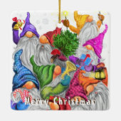 kerstboom Ornament Gnomen Party Fun (Achterkant)