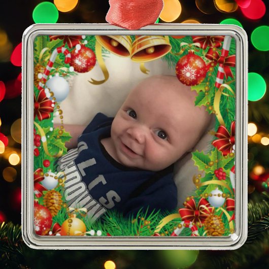 Kerstboom Ornament Leuke Baby fotosjabloon