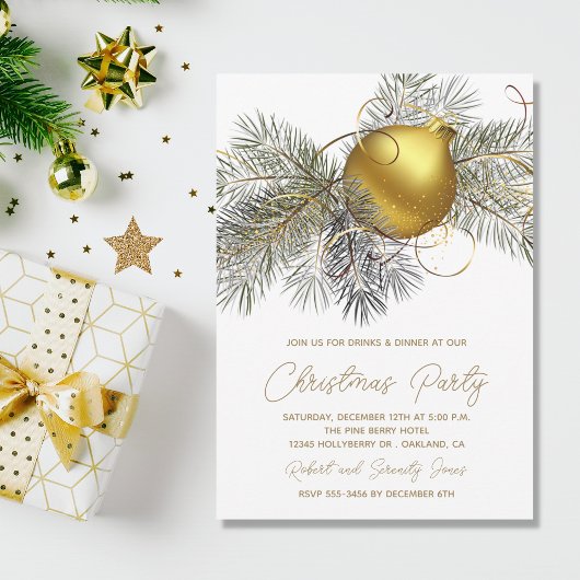 Kerstboom Ornament Party Invite