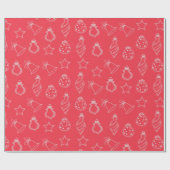 Kerstboom Ornament Patroon Cadeaupapier (Vlak)