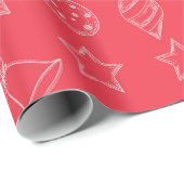Kerstboom Ornament Patroon Cadeaupapier (Rol Hoek)