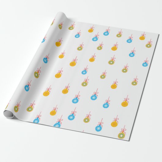 Kerstboom Ornament Patroon Cadeaupapier (Uitgerold)