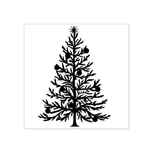 Kerstboom Ornament Stamp Rubberstempel (Afrduk)