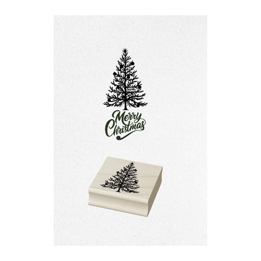 Kerstboom Ornament Stamp Rubberstempel