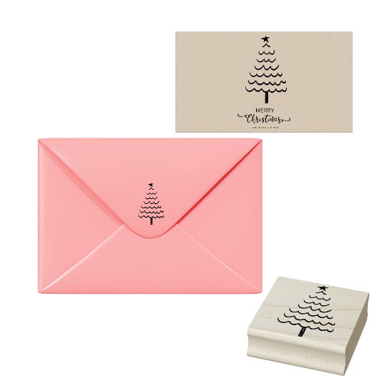 Kerstboom Ornament Stamp Rubberstempel