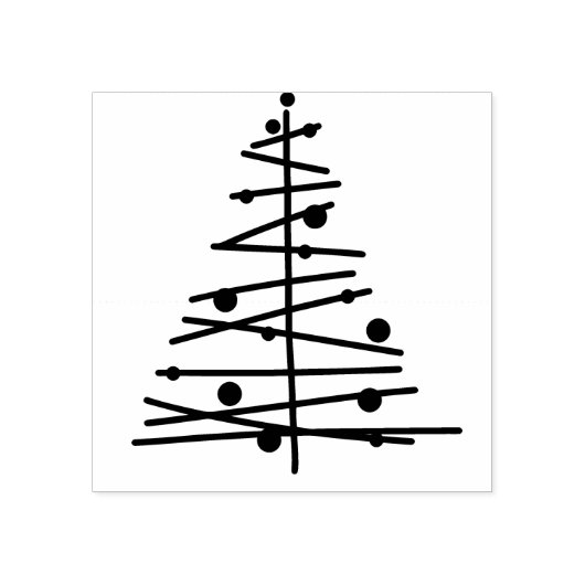 Kerstboom Ornament Stamp Rubberstempel (Afrduk)
