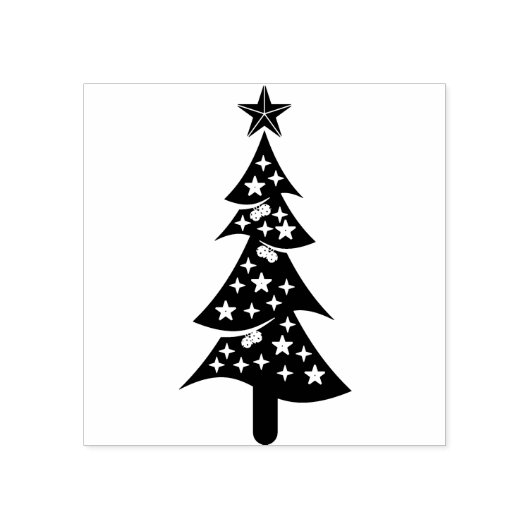 Kerstboom Ornament Stamp Rubberstempel (Afrduk)