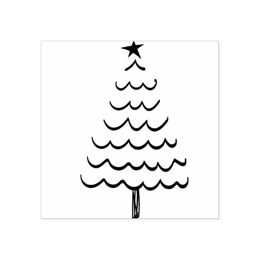 Kerstboom Ornament Stamp Rubberstempel (Afrduk)