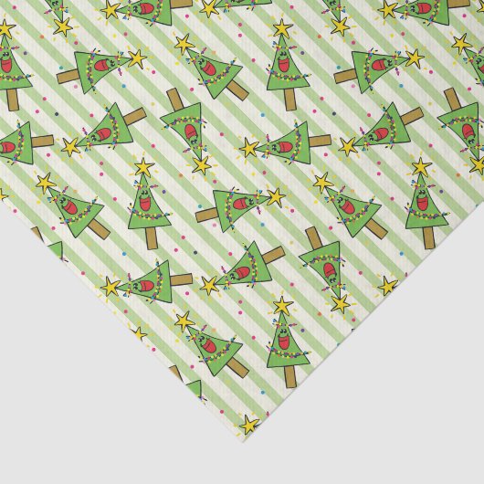 Kerstboom Ornament String of Lights Tissuepapier (Detail)