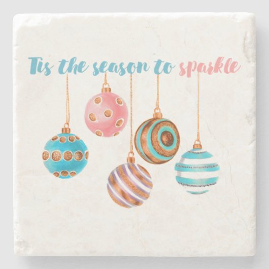 Kerstboom Ornamenten 26 Stenen Onderzetter (Voorkant)