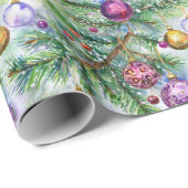 Kerstboom Ornamenten Cadeaupapier (Rol Hoek)