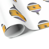 Kerstboom Ornamenten Goud Zilver op Wit Cadeaupapier (Rol Hoek)