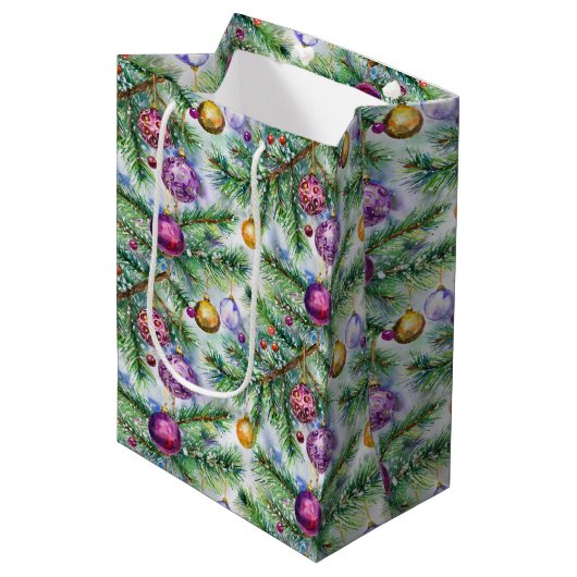 Kerstboom Ornamenten Medium Cadeauzakje (Voorkant Gekanteld)