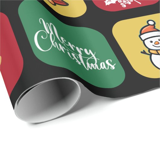 Kerstboom Ornamenten Sneeuwman Cadeaupapier (Rol Hoek)