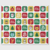 Kerstboom Ornamenten Sneeuwman Cadeaupapier (Vlak)