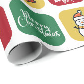 Kerstboom Ornamenten Sneeuwman Cadeaupapier (Rol Hoek)