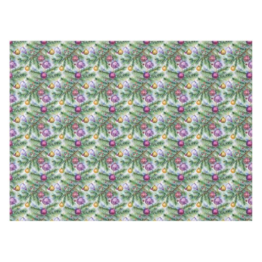 Kerstboom Ornamenten Tafelkleed (Voorkant (Horizontaal))