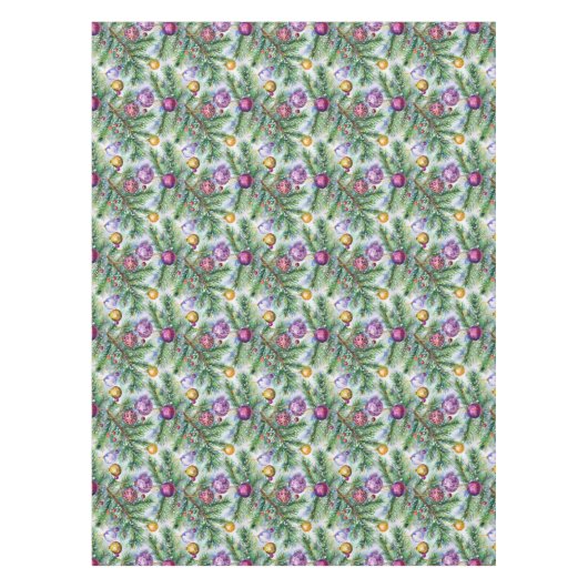 Kerstboom Ornamenten Tafelkleed (Voorkant)