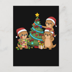 Kerstboom Otter Kinder kerstcadeau Zee Otter Briefkaart