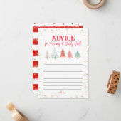 Kerstboom, Ouderadvies voor Baby showers Notitiekaartje (Voorkant / Achterkant in situ)