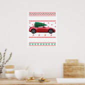 Kerstboom Oudetimer Auto Xmas Lelijke Trui Pull Poster (Keuken)