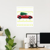 Kerstboom Oudetimer Auto Xmas Lelijke Trui Pull Poster (Thuiskantoor)