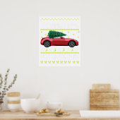 Kerstboom Oudetimer Auto Xmas Lelijke Trui Pull Poster (Keuken)