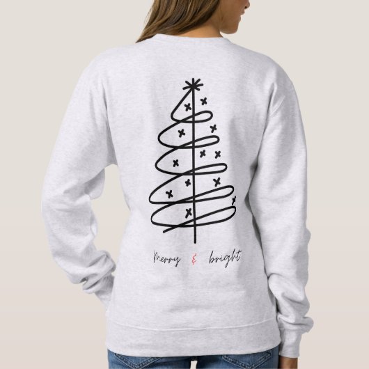 Kerstboom outline sweatshirt (Achterkant)
