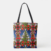 Kerstboom overal print Canvas tas (Achterkant)