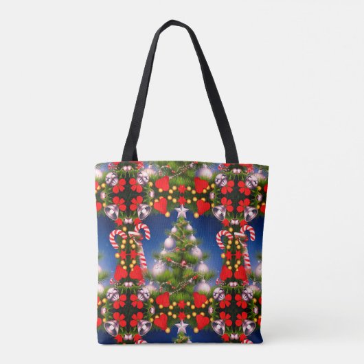 Kerstboom overal print Canvas tas (Achterkant)
