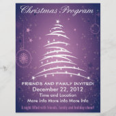 Kerstboom Paarse Kerstprogramma Flyer (Voorkant)