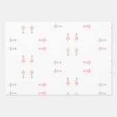 Kerstboom Paarse marinewitte goudmetaal Inpakpapier Vel (Voorkant 3)