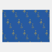 Kerstboom Paarse marinewitte goudmetaal Inpakpapier Vel (Voorkant 2)