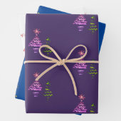 Kerstboom Paarse marinewitte goudmetaal Inpakpapier Vel (In situ)