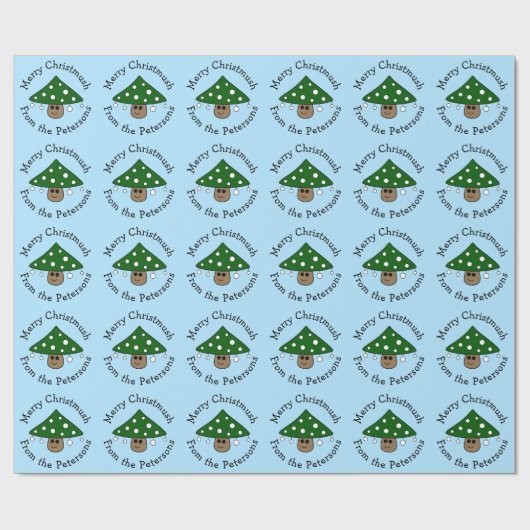 Kerstboom Paddestoel inpakpapier (Vlak)