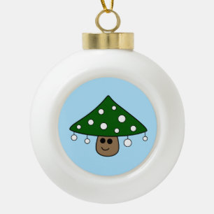 Kerstboom Paddestoel keramische bal Ornament