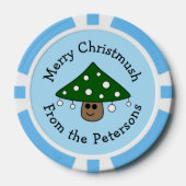 Kerstboom Paddestoel Poker Chips (Voorkant)