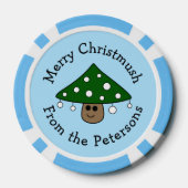 Kerstboom Paddestoel Poker Chips (Achterkant)