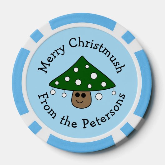 Kerstboom Paddestoel Poker Chips (Achterkant)