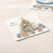 Kerstboom Papier Onderzetters (6 stuks) (Schuin)