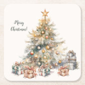 Kerstboom Papier Onderzetters (6 stuks) (Voorkant)
