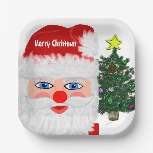 kerstboom papieren bordje (Voorkant)