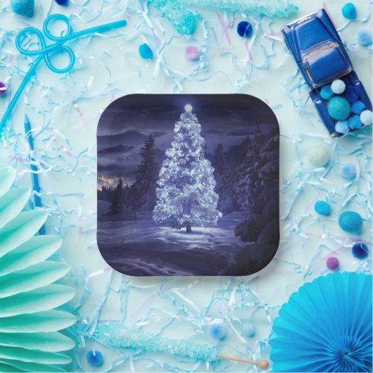 kerstboom papieren bordje (Feest)