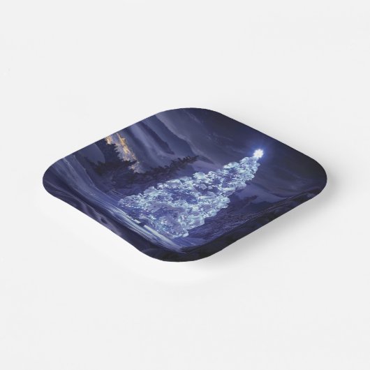 kerstboom papieren bordje (Gebogen)