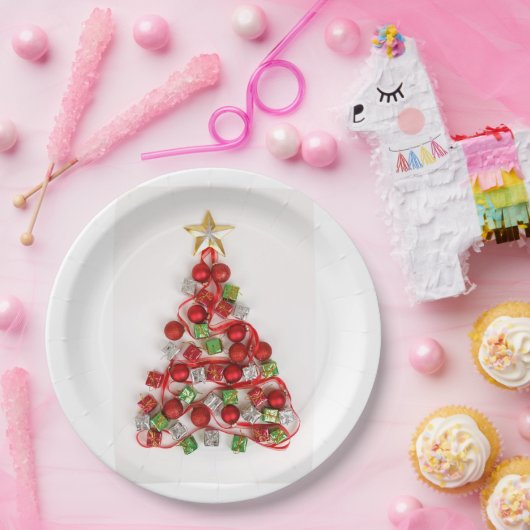 kerstboom papieren bordje (Feest)