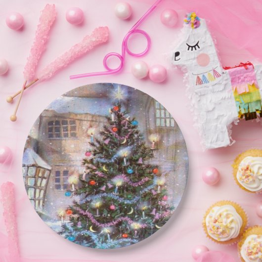 kerstboom  papieren bordje (Feest)