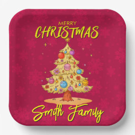 kerstboom papieren bordje